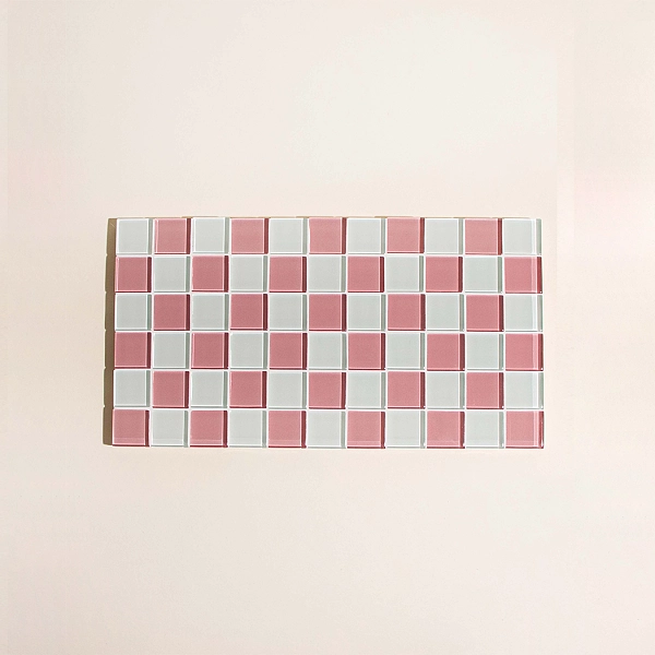 玻璃瓷砖托盘 - 粉红喜马拉雅盐巧克力